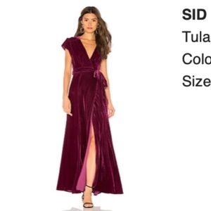 Tularosa Velvet Burgundy Wrap Dress